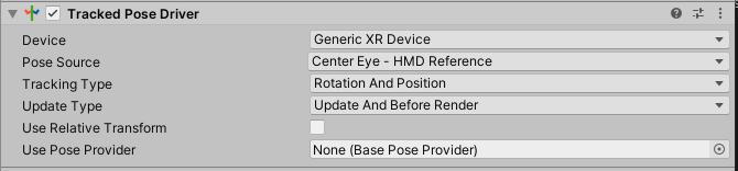 XR Rig TPD Defaults